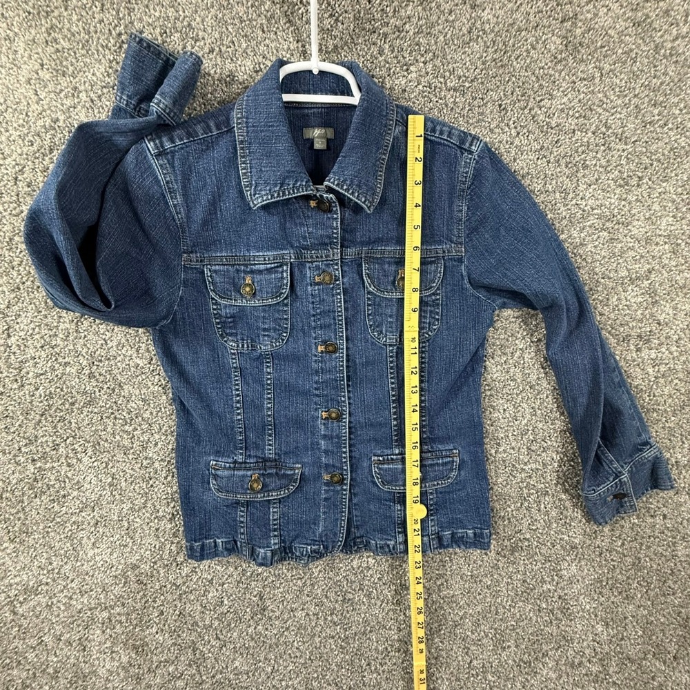J. Jill Women Blue Stretch Denim Jacket Button Front Small RN 97641 - Picture 7 of 13